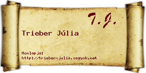 Trieber Júlia névjegykártya